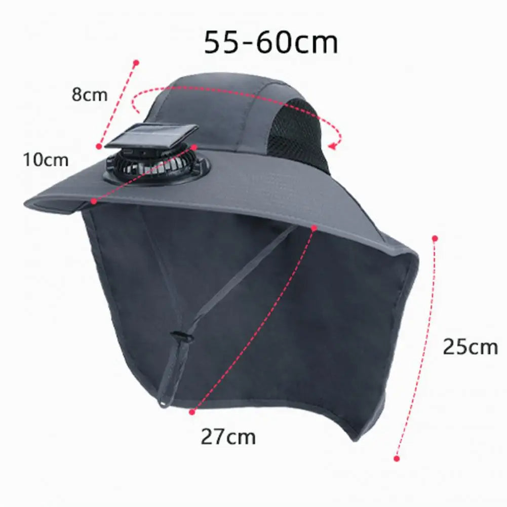 Solar Fan Hat with Wide Brim UV Protection