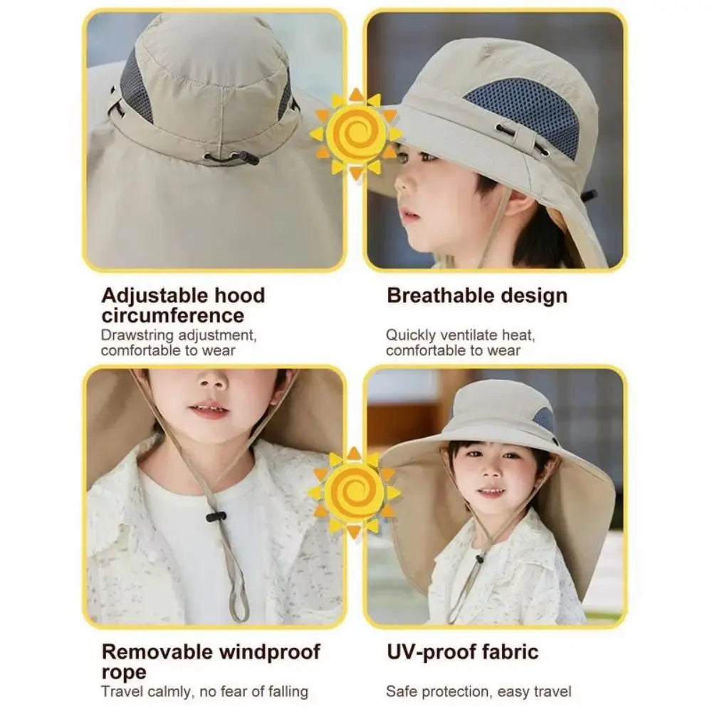 Adjustable Kids Solar Fan Hat