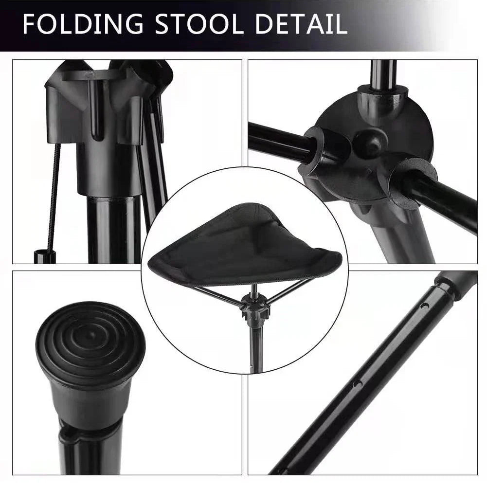 Mosrugs | Adjustable Aluminum Alloy Folding Camping Stool 125kg Load Bearing for Hiking Travel