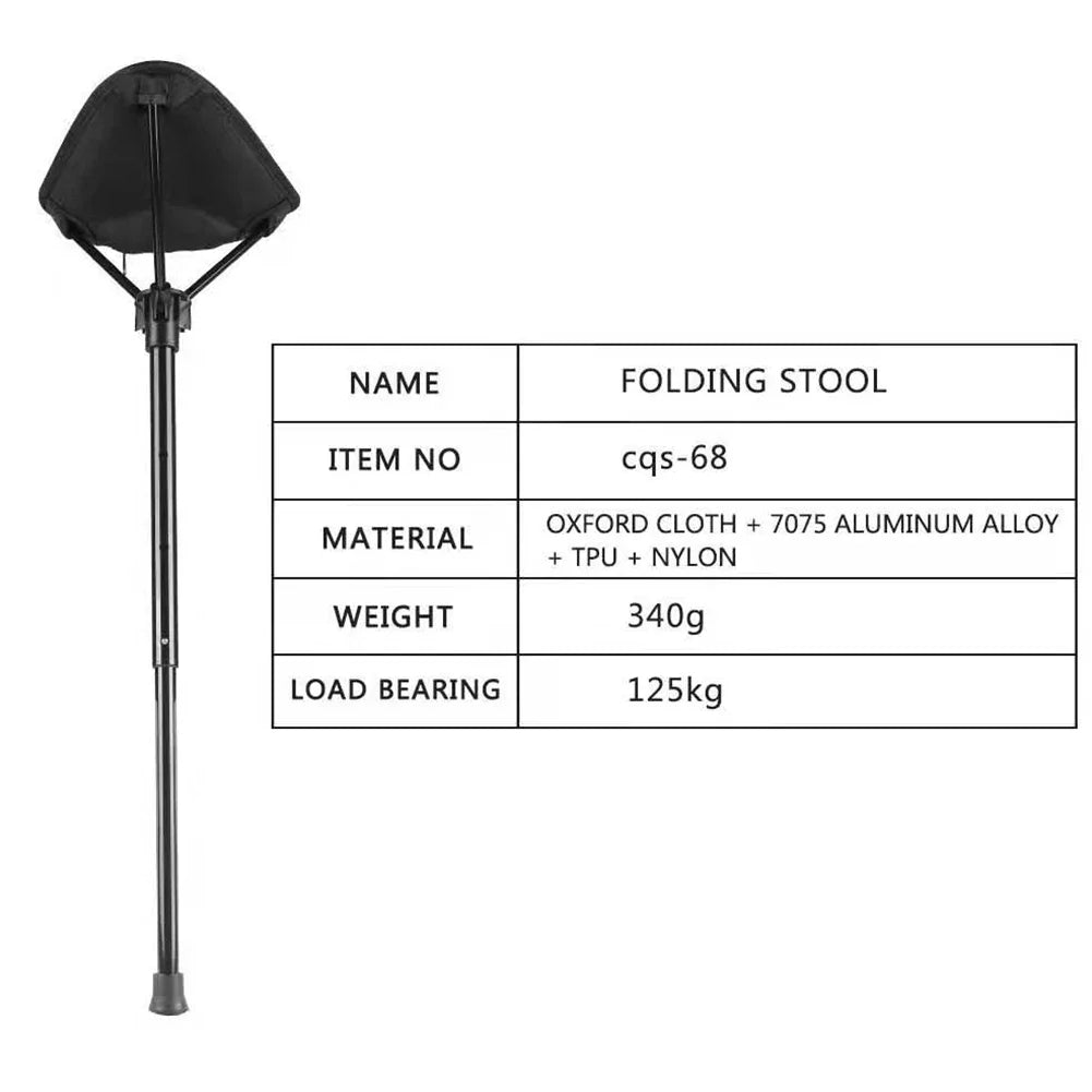 Mosrugs | Adjustable Aluminum Alloy Folding Camping Stool 125kg Load Bearing for Hiking Travel