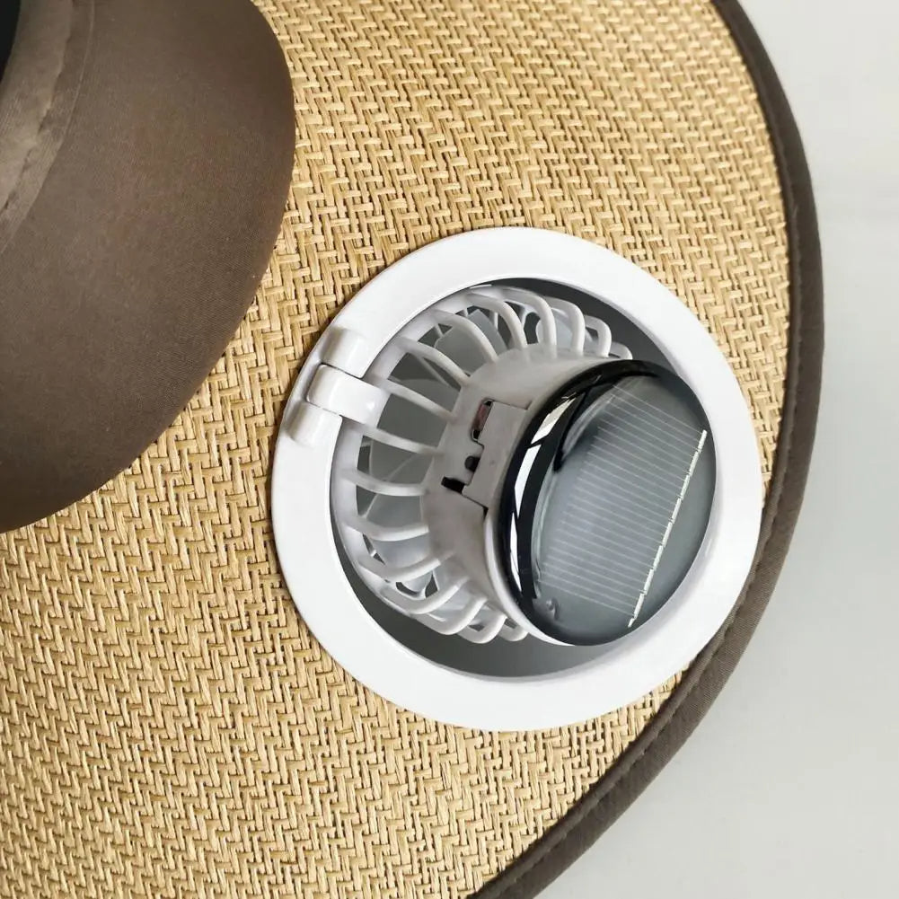 Wide Brim Sun Hat with Solar Powered Fan