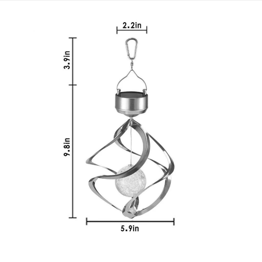 Solar Wind Chime Spinner LED Lamp
