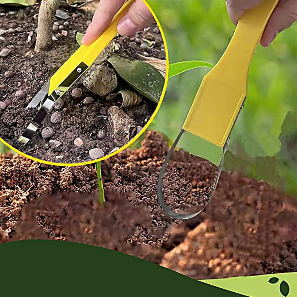 Portable Weeder Tool with Iron Loop Handle