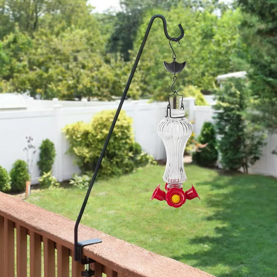 Flowers Glass Hummingbird Feeder With Ant Moat