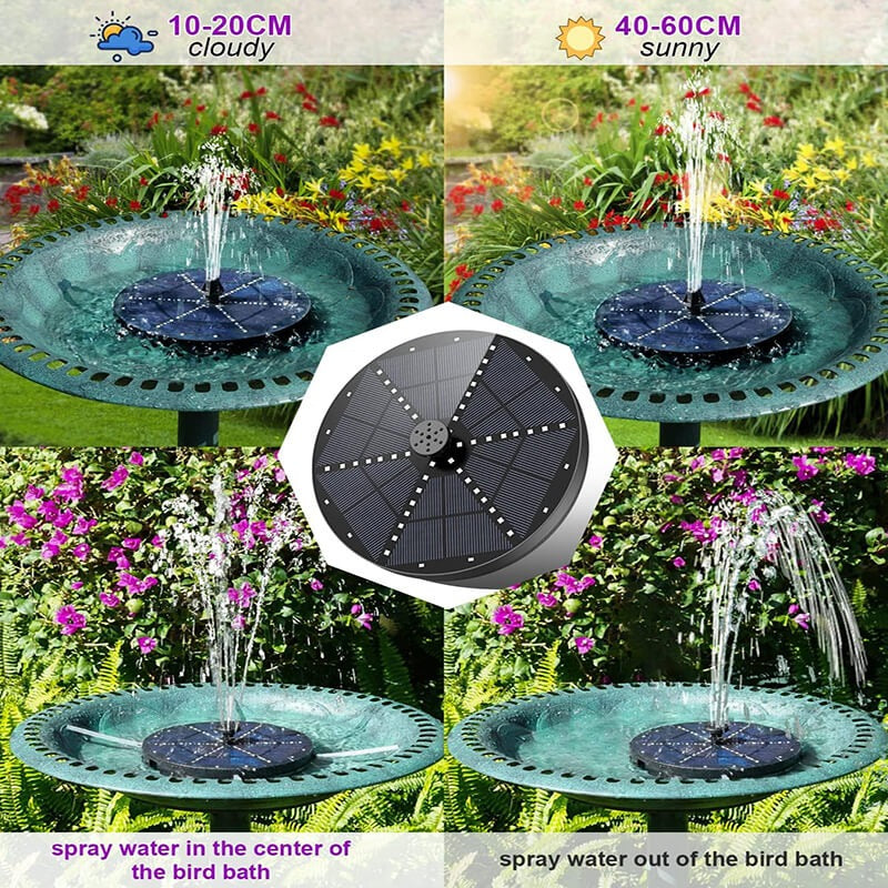 Solar Fountain with 60 LED Lights