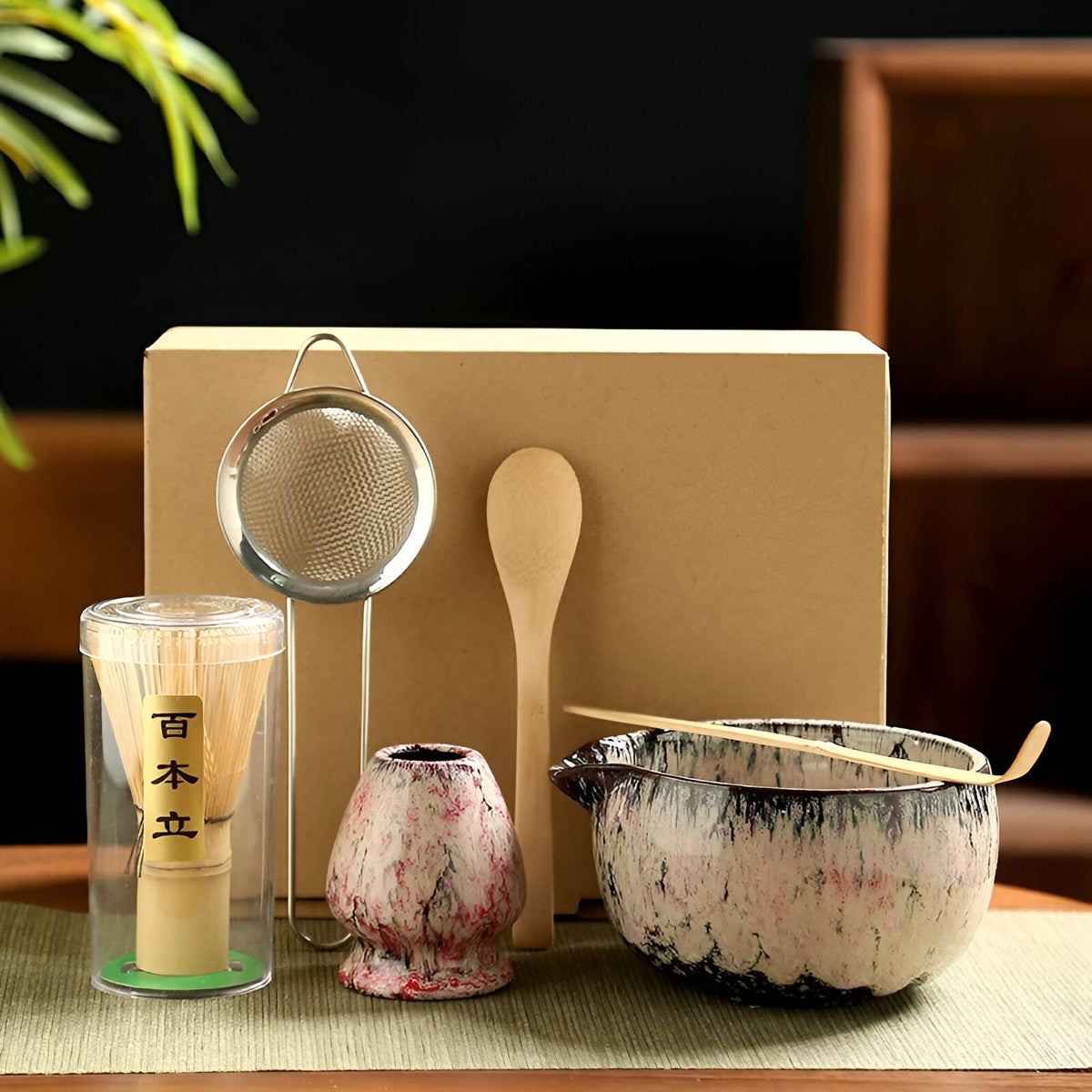 Mosrugs | Traditional Matcha Tea Set – 6-Piece Authentic Japanese Matcha Kit – Premium Bamboo & Ceramic