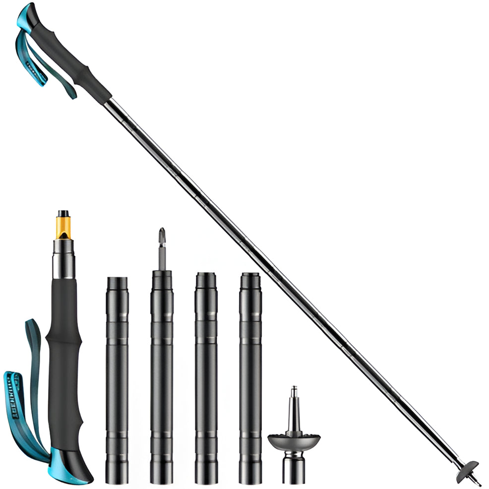 Multi-Functional Tactical Trekking Pole - Survival Hiking Stick with Built-In Tools - Durable & Versatile for Camping and Outdoor Adventures