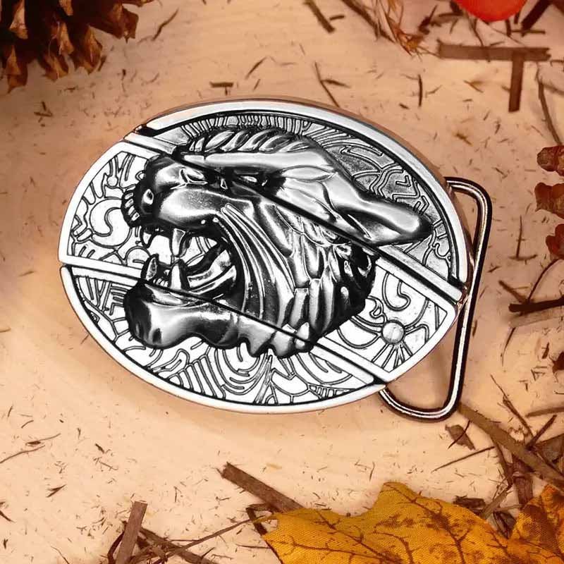 Metal Oval Cowboys Belt Buckle